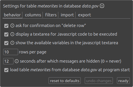 behavior settings