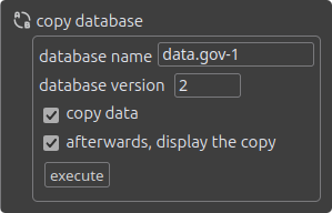 database tools: copy database panel