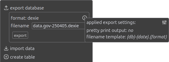 database tools export