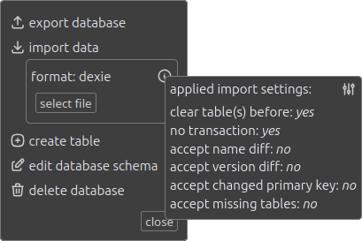 database tools import