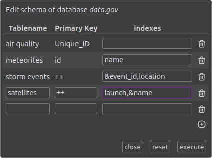 database tools: schema editor