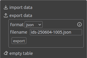 table tools export