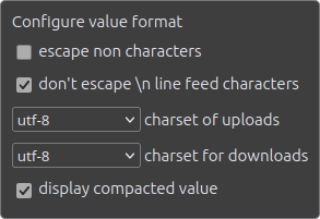 configure value editor options
